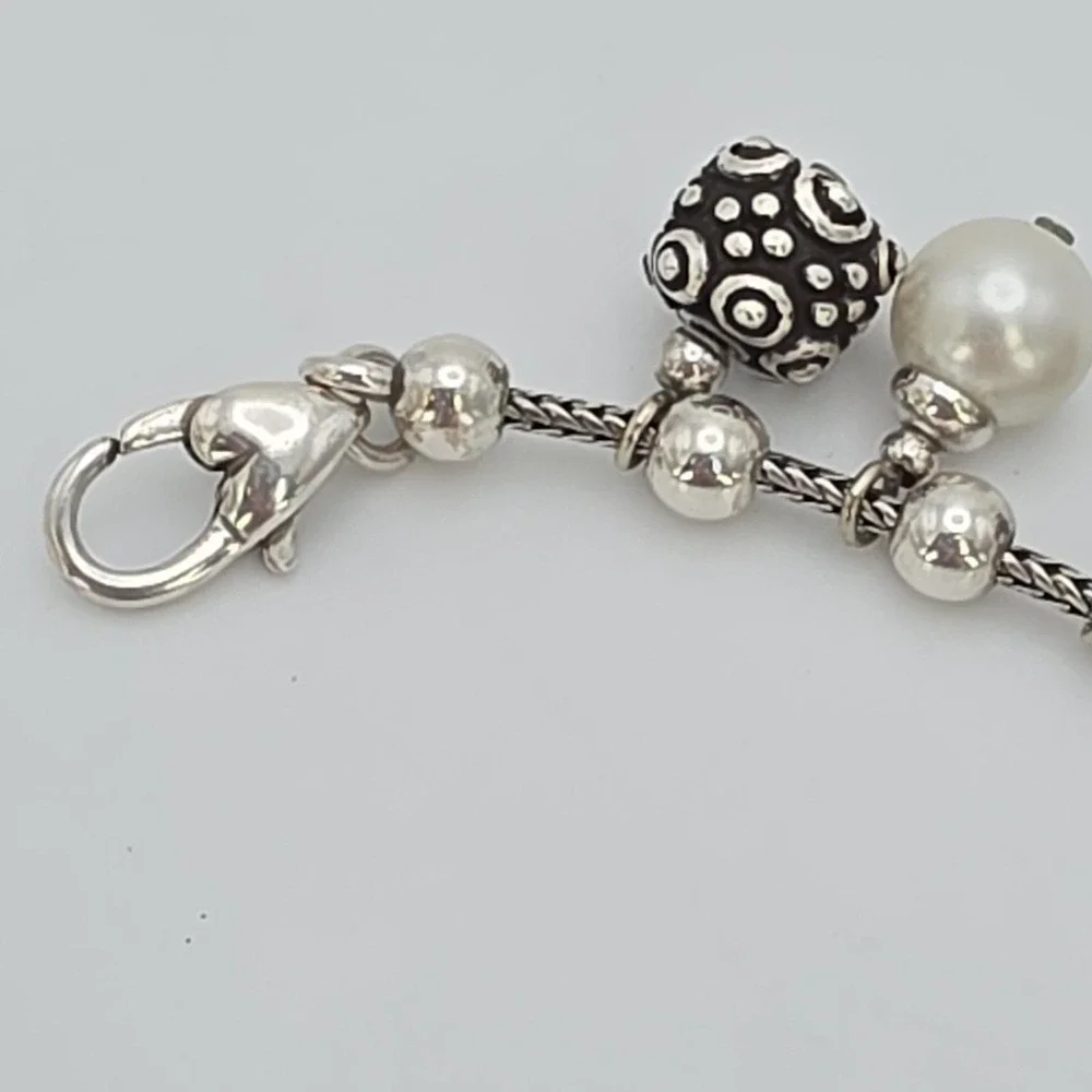 BRIGHTON 'Sophisticate' Bracelet Faux Pearls BELeads Silver Plate 6.75" - Picture 5 of 12
